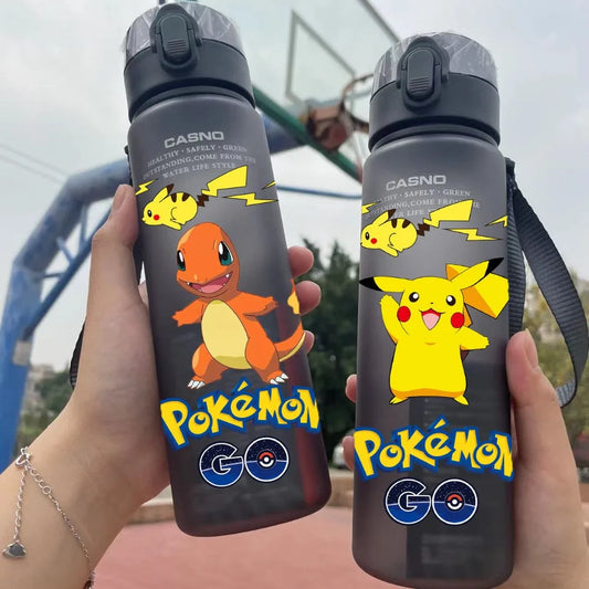 560ML Pokemon Pikachu Cup Student Water Bottle Action Figures Toy Charizard Portable Large Capacity Cute Cups Kids Birthday Gift