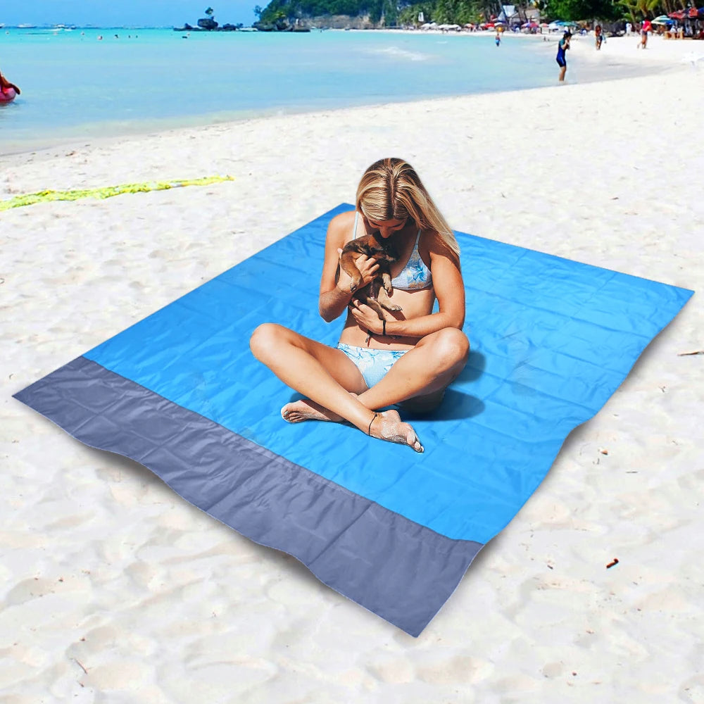 2x2.1m Waterproof Beach Blanket Outdoor Camping Blanket Portable Picnic Mat Camping Ground Mat Mattress