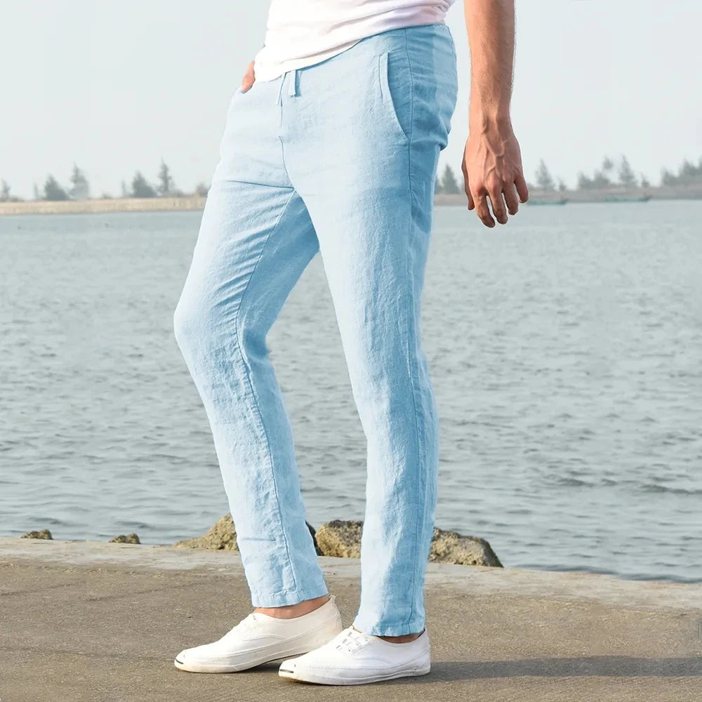 Autumn New Breathable Men's Cotton Linen Pants