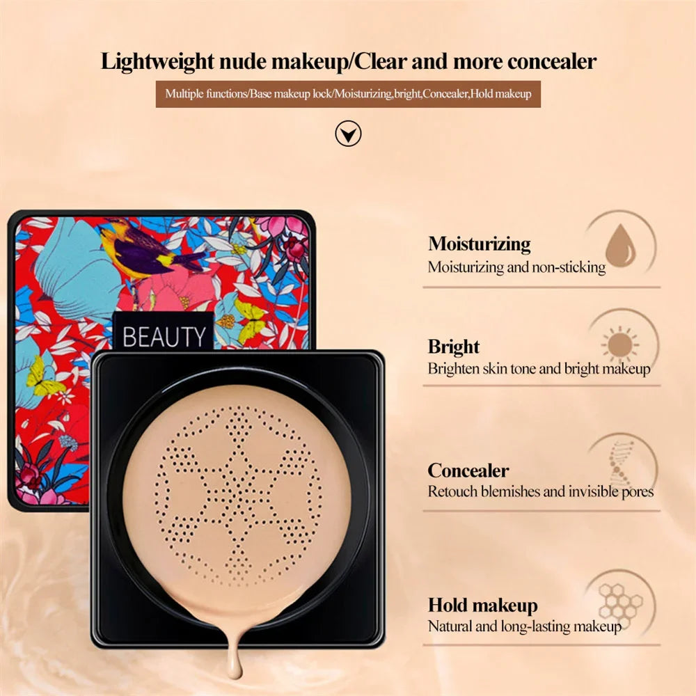 BB Cream Mushroom Head Air Cushion with Powder Puff