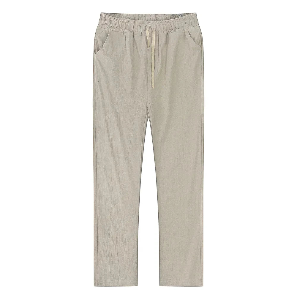 Autumn New Breathable Men's Cotton Linen Pants