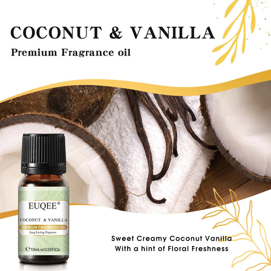 EUQEE 10ML Coconut Vanilla Bubble Gum Fragrance Oil