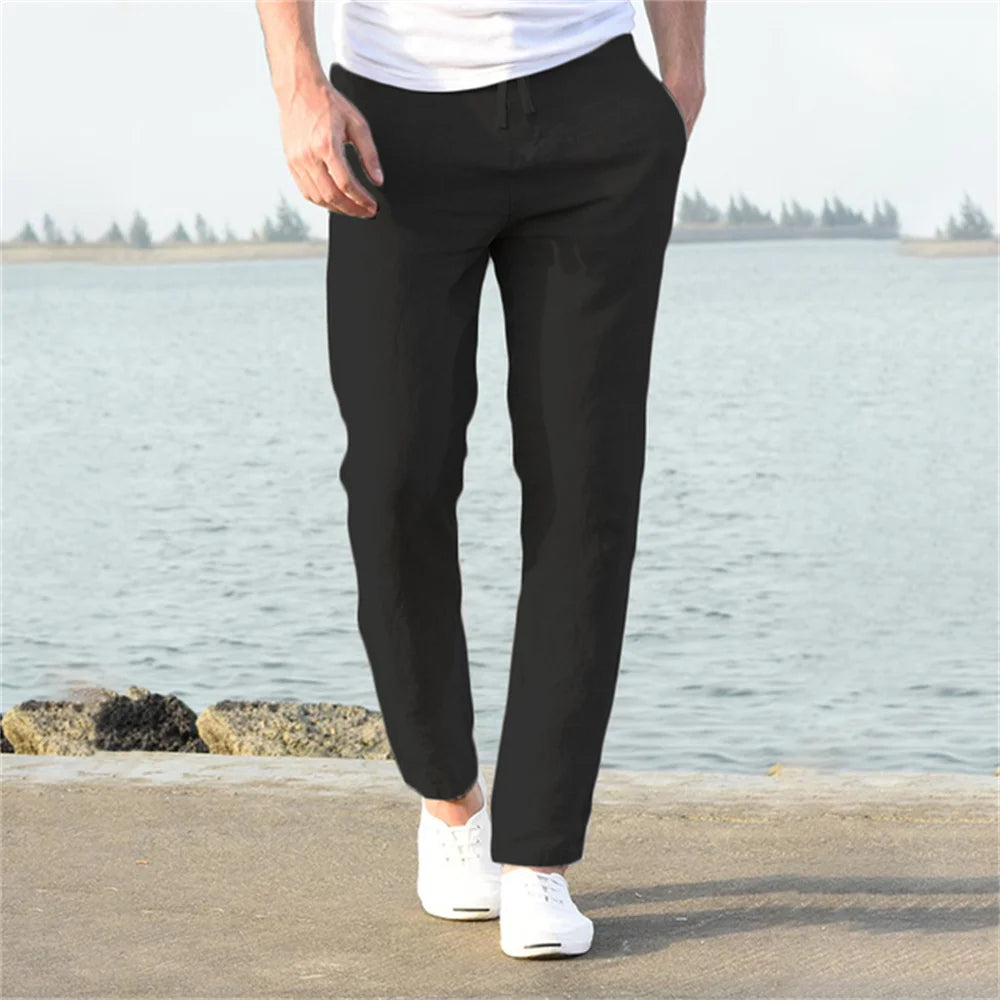 Autumn New Breathable Men's Cotton Linen Pants